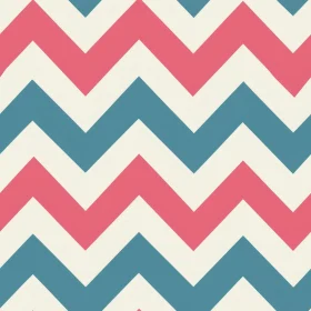 Chevron Retro Vector Pattern - Pink, Blue, White