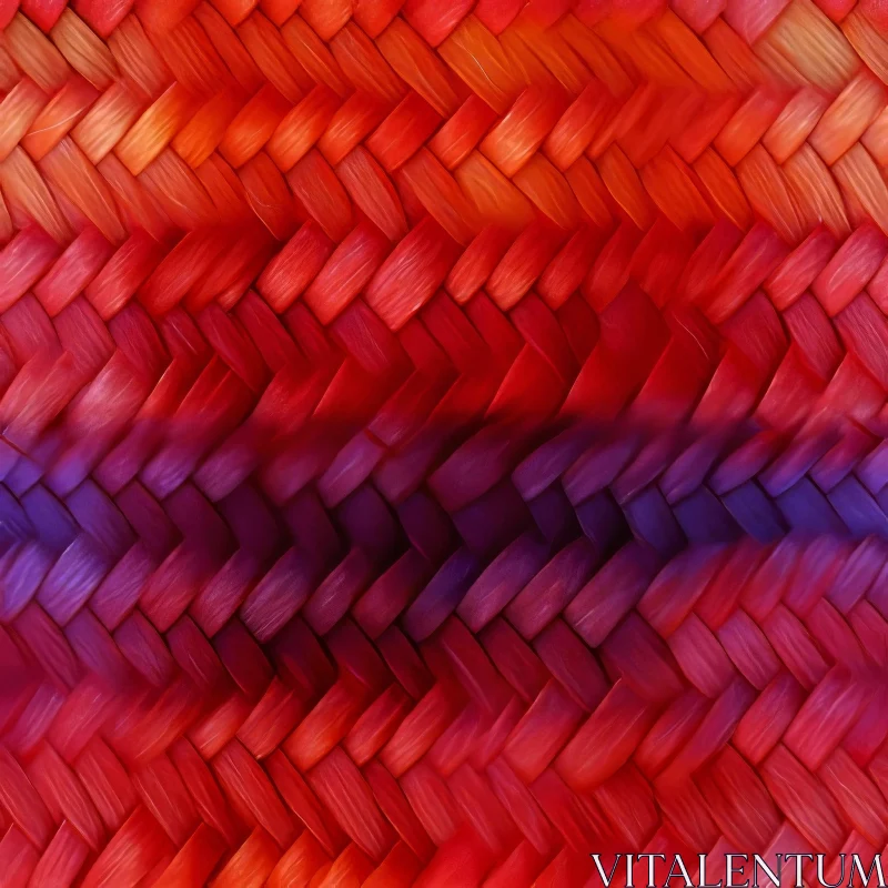 AI ART Red and Purple Ombre Woven Straw Mat