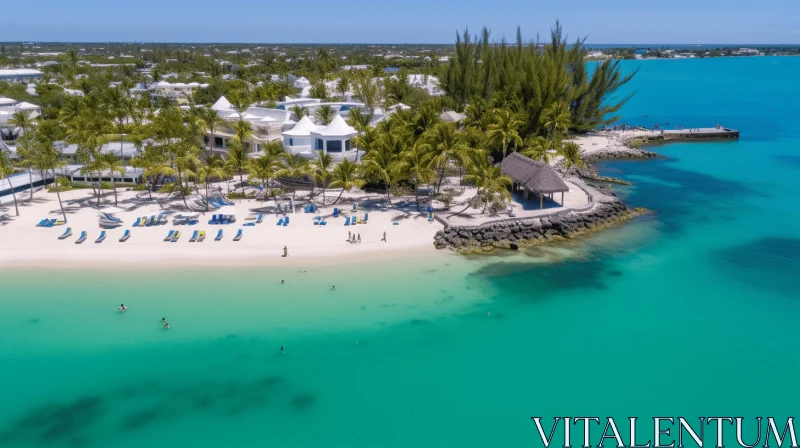 Aerial Shot of a Majestic Tropical Beach Resort | Nikon D850 AI Image