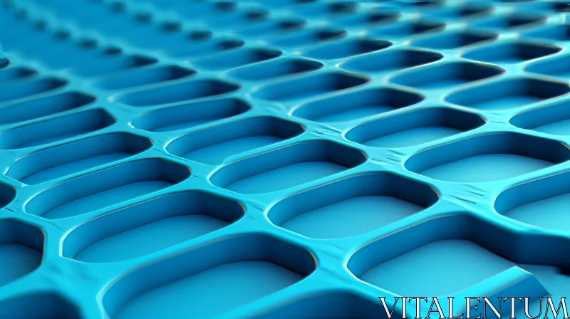 Blue Plastic Surface Abstract Background 3D Rendering Illustration AI Image