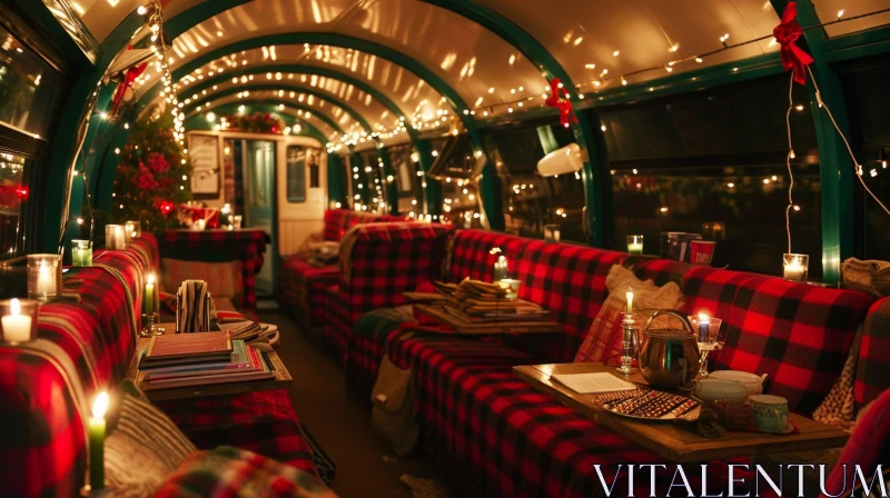 Cozy and Inviting Decorated Train Car - A Perfect Setting for a Relaxing Journey AI Image