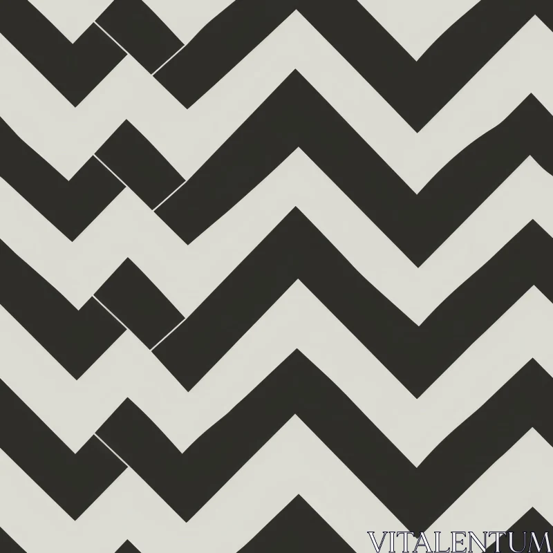 AI ART Black and White Zigzag Herringbone Pattern