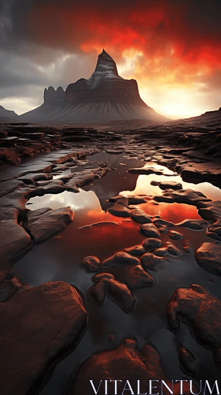 Captivating Rock Formation: Layered and Atmospheric Landscapes AI Image