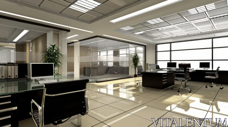 Contemporary Office Interior: Modern and Professional AI Image