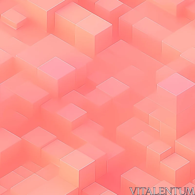 AI ART Pink Cubes Seamless Pattern | Tranquil Depth Design