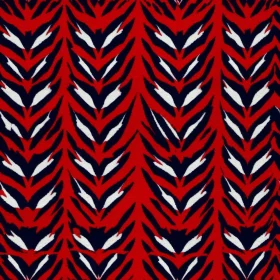 Retro Red White Blue Chevron Pattern