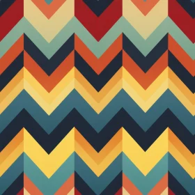 Chevron Geometric Pattern in Blue, Orange, Yellow