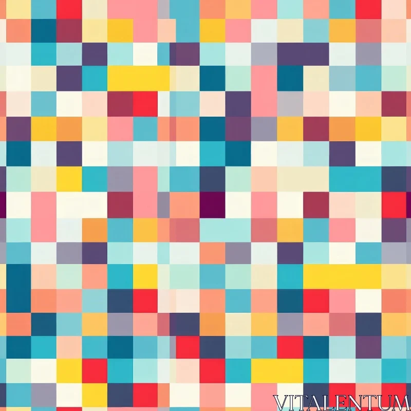 Colorful Pixel Pattern Background AI Image