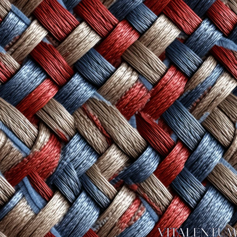 Colorful Wicker Basket Texture Closeup AI Image