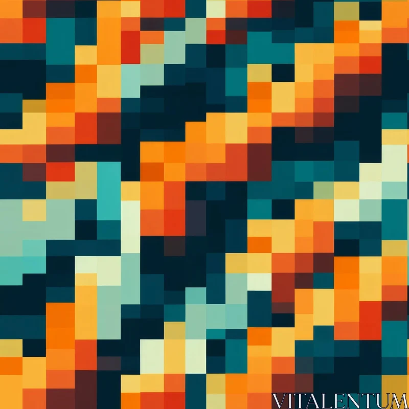 Multicolor Abstract Geometric Pixel Pattern for Web and Print AI Image