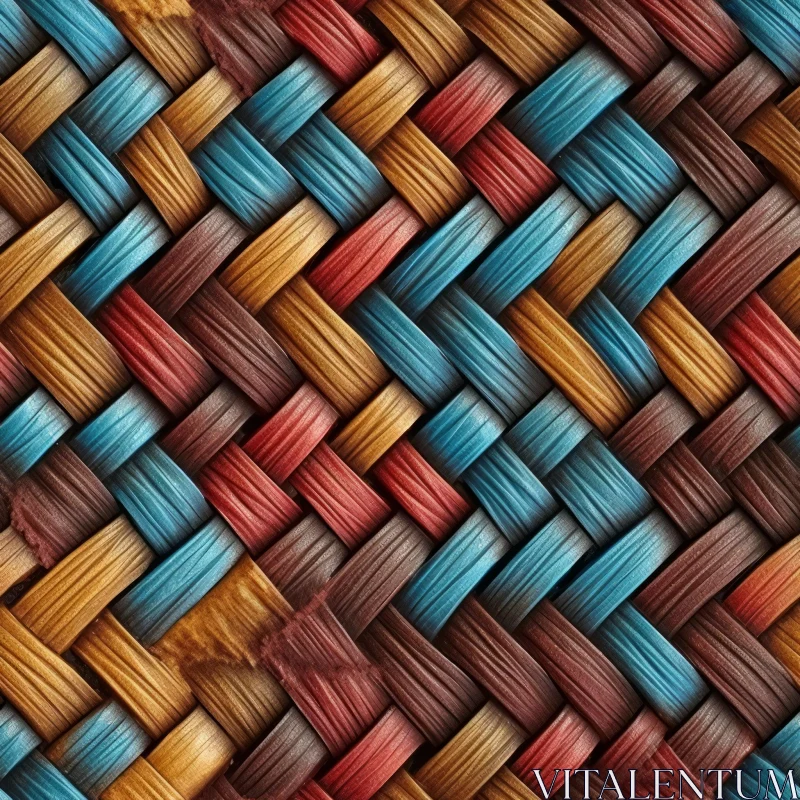 AI ART Warm Woven Basket Texture - Close-Up Image