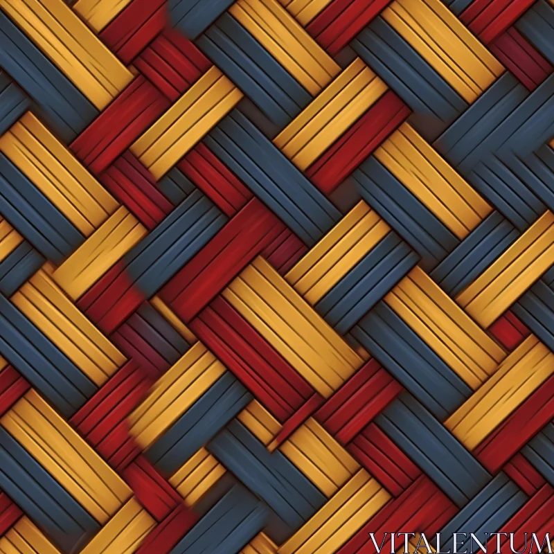 Wicker Basket Seamless Pattern - Colorful Design for 3D Textures AI Image