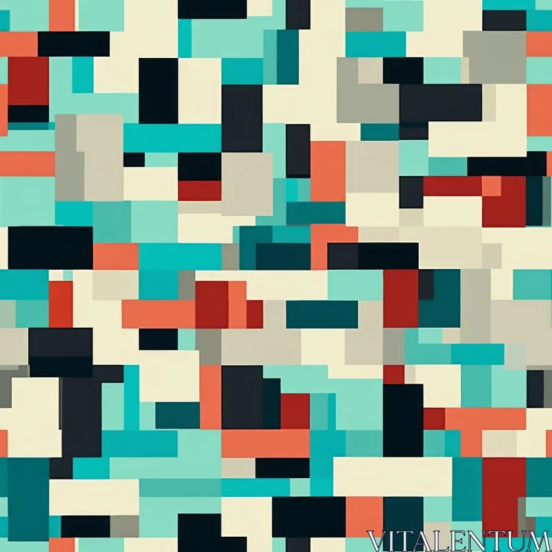 Colorful Rectangles Geometric Pattern for Home Decor AI Image