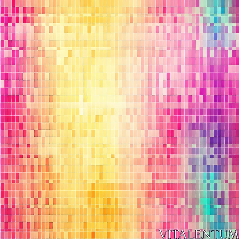 AI ART Colorful Retro Mosaic - Vibrant Design Element