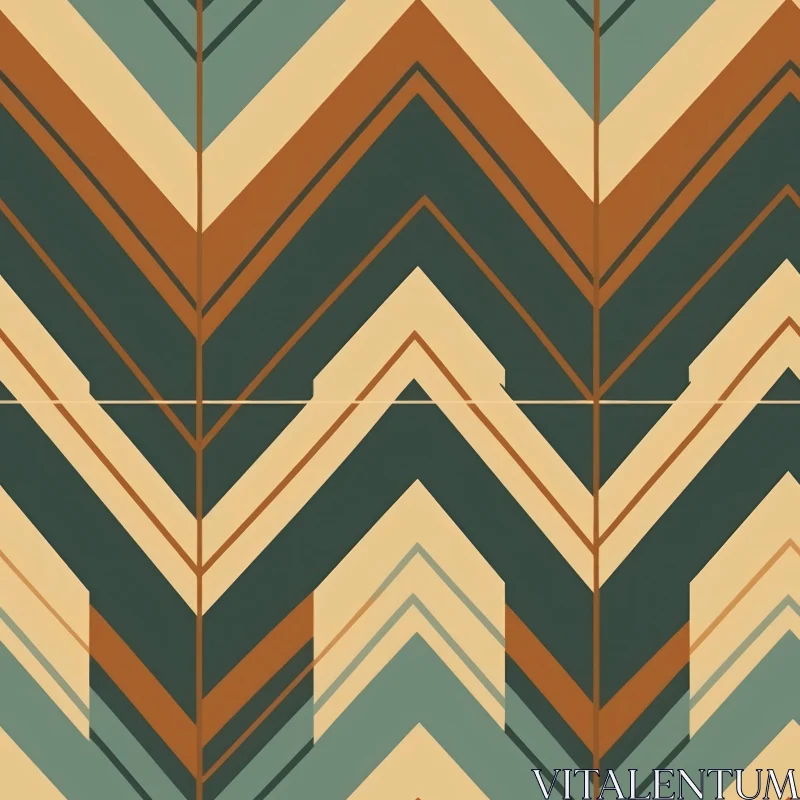 Herringbone Geometric Pattern - Green and Brown Stripes Design AI Image