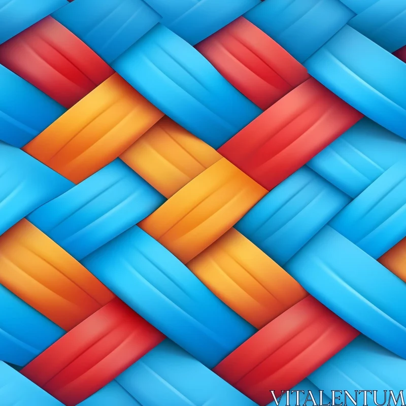 Bright Woven Ribbons Seamless Pattern AI Image