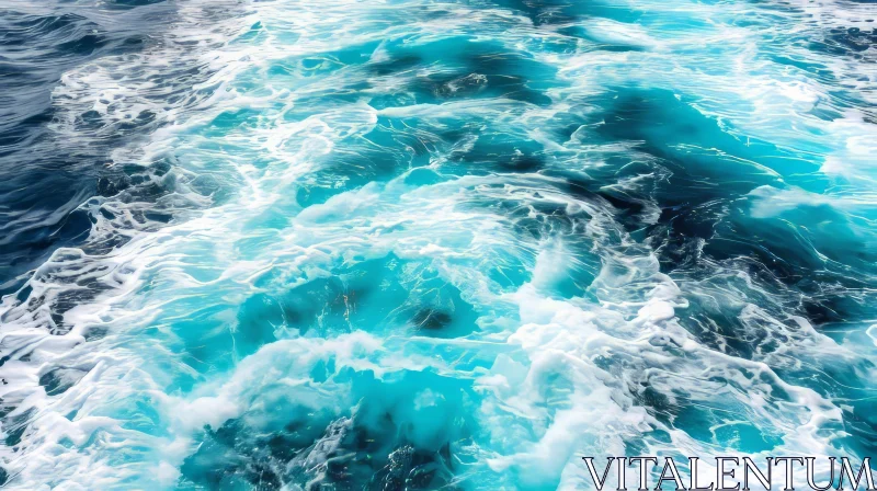 Captivating Ocean Water: Serene Blue-Green Surface with Gentle Waves AI Image