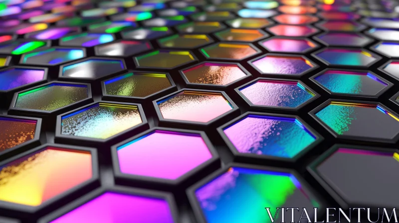 Colorful Hexagons 3D Rendering - Futuristic Abstract Art AI Image