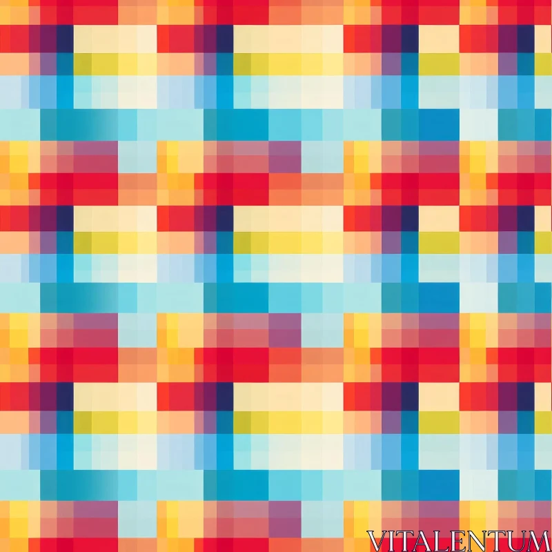 Colorful Pixel Pattern Grid for Websites and Fabric Prints AI Image