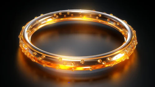 Luxurious Gold Ring with Diamonds | 3D Rendering