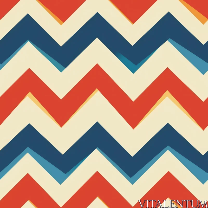 Retro 70s Chevron Pattern - Vintage Design for Fabric & Wallpaper AI Image