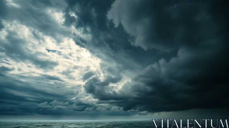 Stormy Seascape: A Captivating Display of Nature's Power AI Image