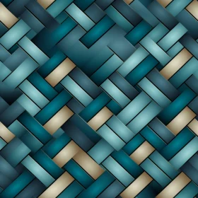 Blue and Tan Geometric Basket Weave Pattern