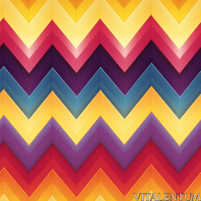 AI ART Colorful Zigzag Triangle Pattern