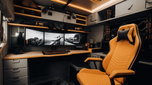 Futuristic Gaming Room Setup - Tech Decor with LED Lights