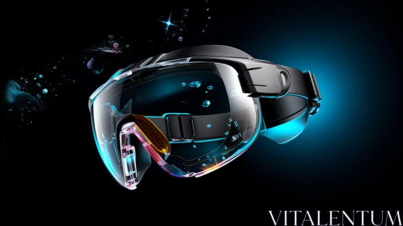Futuristic Virtual Reality Headset Illustration AI Image