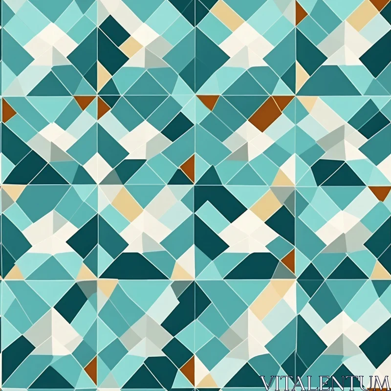 AI ART Moroccan-Inspired Teal and Blue Geometric Pattern