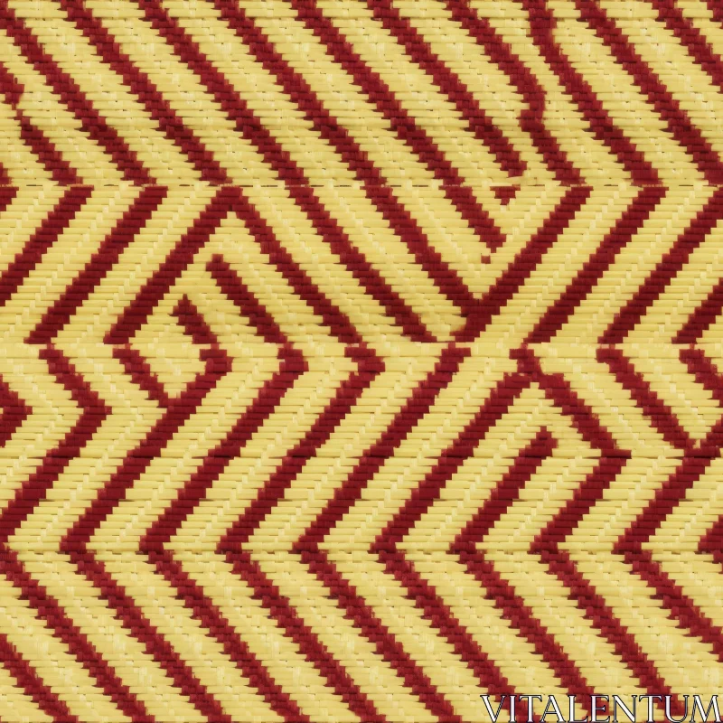 AI ART Red and Yellow Geometric Woven Mat