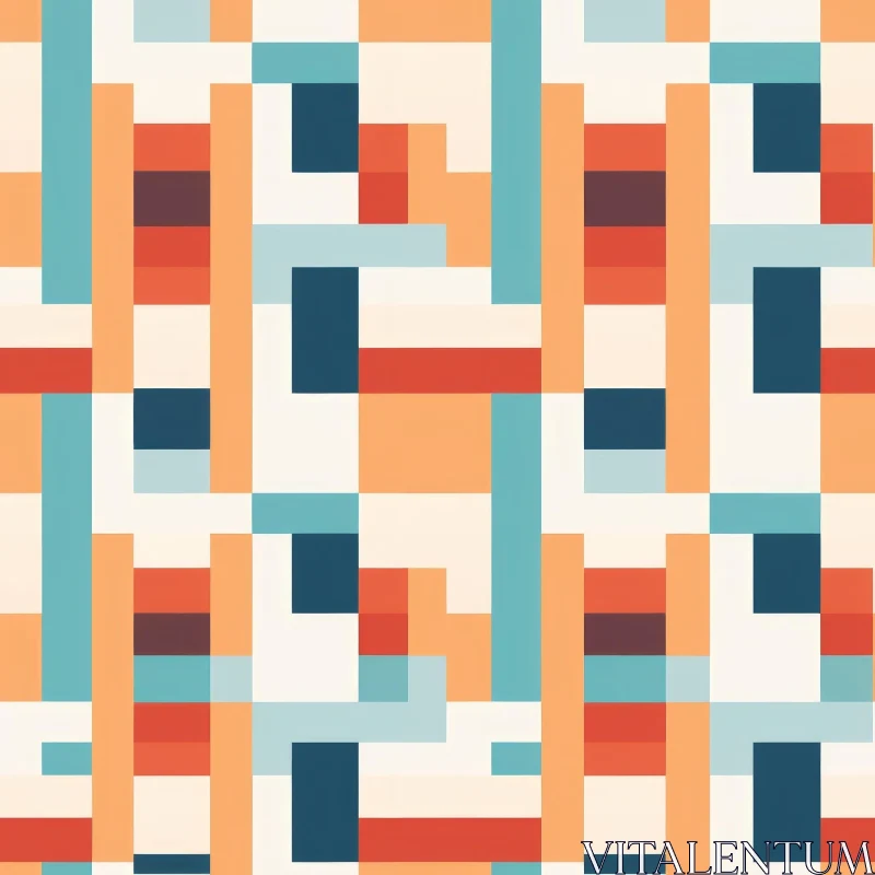 Grid-like Geometric Pattern in Blue and Brown AI Image