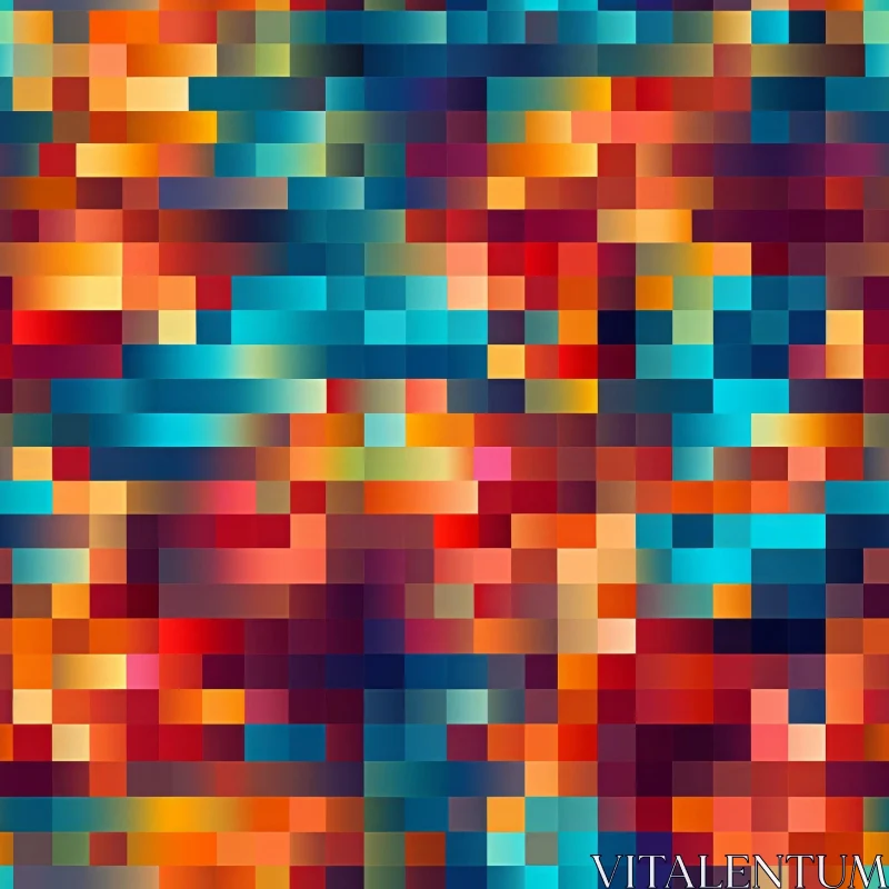 AI ART Multicolor Pixel Geometric Pattern