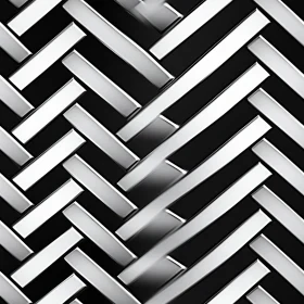 Black and White Herringbone Pattern - Geometric Design