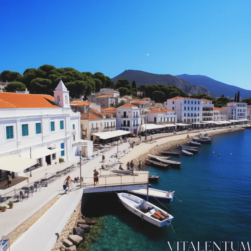 Captivating Harbor with White Buildings | Mediterranean Landscapes AI Image