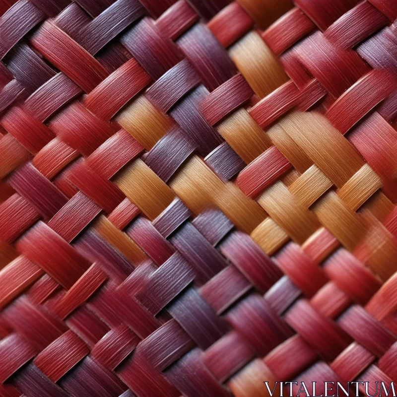 Close-up Woven Basket in Reddish-Brown AI Image