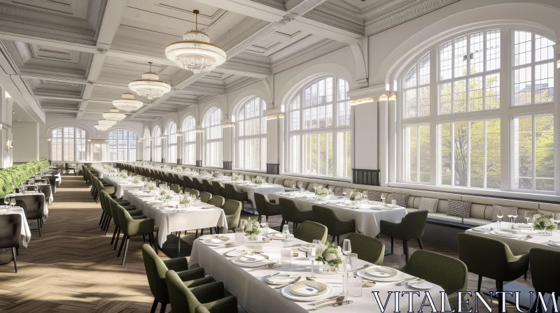 Luxurious Dining Room Set for a Banquet | Elegant Interior Design AI Image