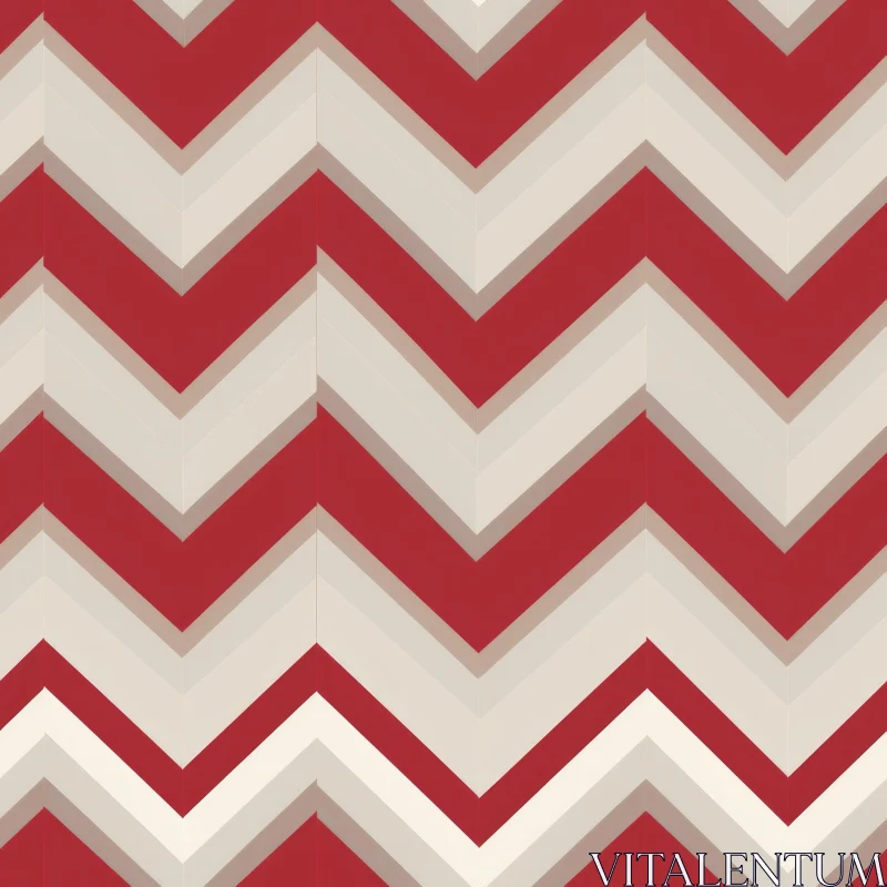 AI ART Red, Beige, and White Chevron Stripes Pattern