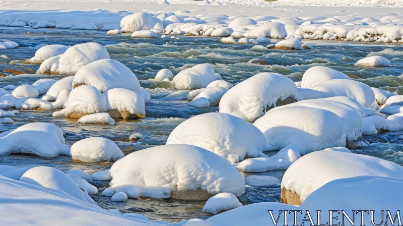 Winter River: Serene and Beautiful Nature Scene AI Image