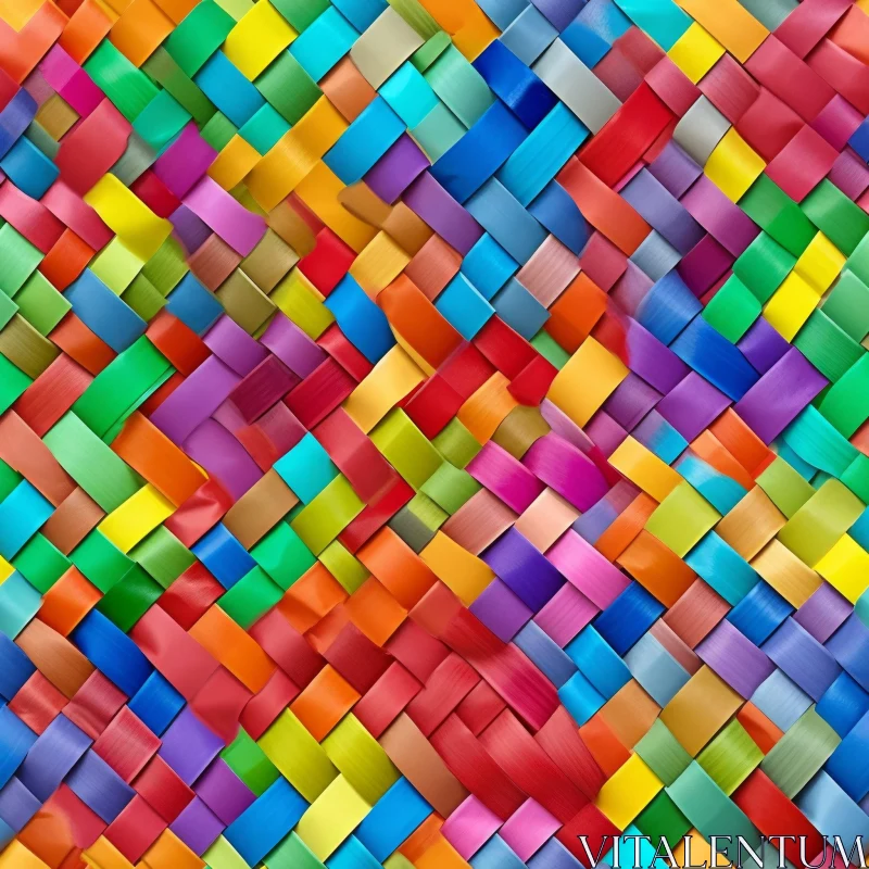 Colorful Woven Paper Strips Pattern AI Image