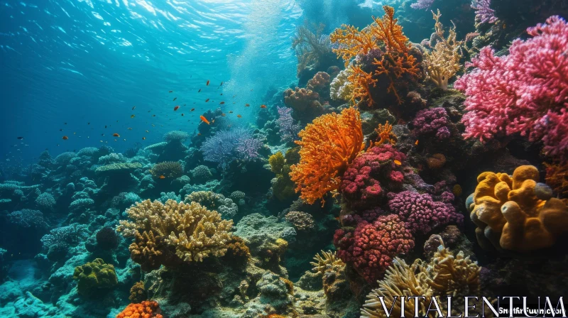 Explore the Beauty of a Colorful Coral Reef AI Image
