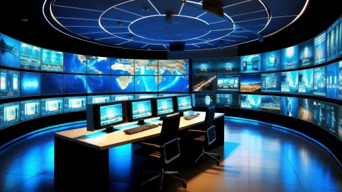Futuristic Control Room | High-Tech Data Displays