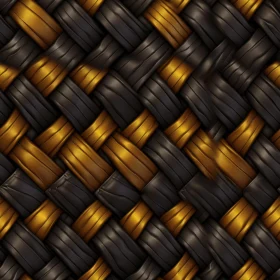 Black and Gold Woven Pattern - Seamless Texture Design