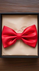 Red Bow Tie in Brown Cardboard Box - Fashion Image