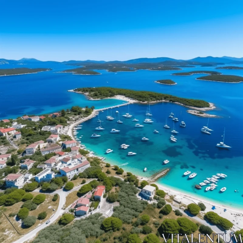 Aerial View of a Breathtaking Bay in Croatia | Polished Craftsmanship AI Image