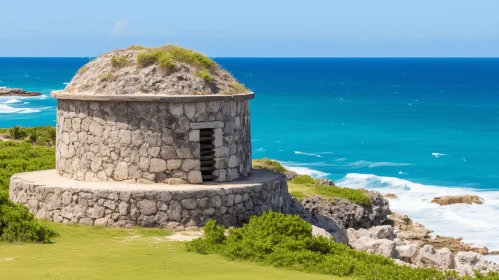 Ancient Rock Structure Overlooking the Ocean | Mayan Art and Architecture