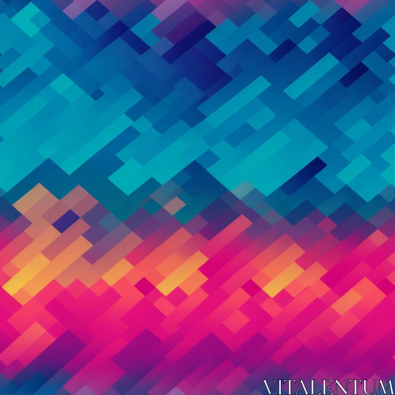 Colorful Abstract Gradient Squares Pattern AI Image