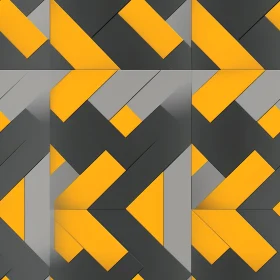 Modern Geometric 3D Pattern - Gray Yellow Blocks