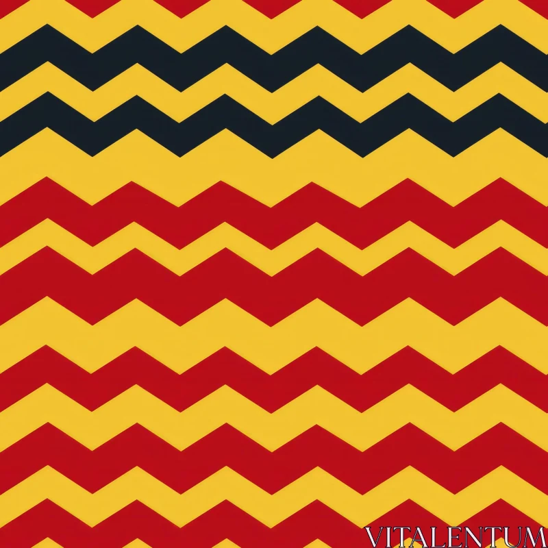 Zigzag Pattern in Red, Yellow, and Blue AI Image